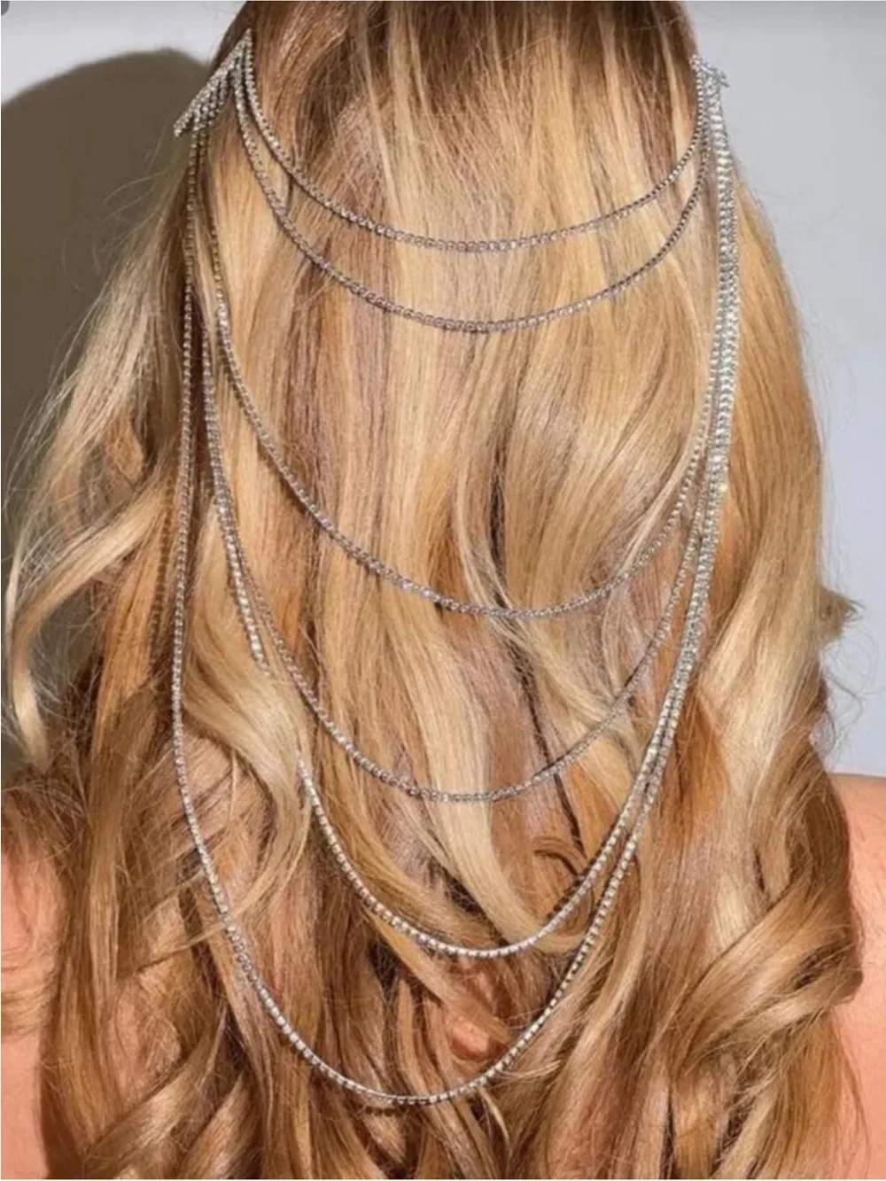 New! Silver Rhinestone Hair Chain Wedding Festival Boho NWOT